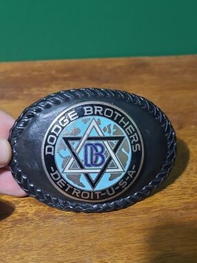 Antique Dodge Brothers Handmade Leather Belt Buckle